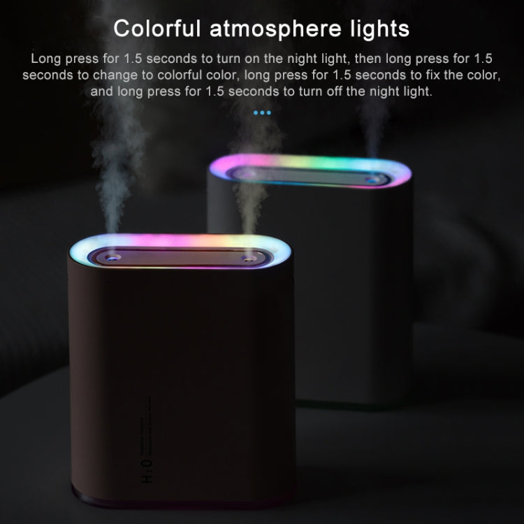Y10 Runway Dual Jet Humidifier Colorful Marquee Night Light 1L Air Purifier for Home Office(Pink) - free shipping - PMC TechLife - Order now!