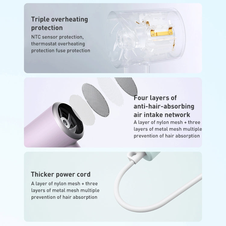 Original Xiaomi Mijia H301 Negative Ion Quick Drying Electric Hair Dryer, US Plug(Purple) - free shipping - PMC TechLife - Order now!