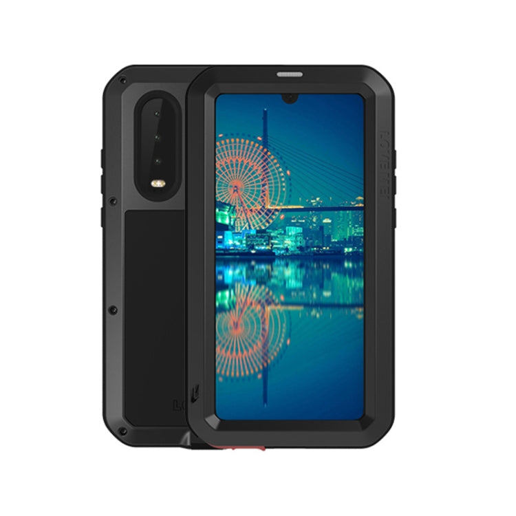 LOVE MEI Powerful Dustproof Shockproof Splashproof Metal + Silicone Combination Case for Huawei P30 (Black) - free shipping - PMC TechLife - Order now!