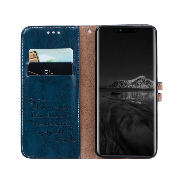 Business Style Oil Wax Texture Horizontal Flip Leather Case for Huawei Mate 20 Pro, with Holder & Card Slots & Wallet (Blue) - Huawei Cases by PMC TechLife | Online Shopping South Africa | PMC TechLife | Buy Now Pay Later Mobicred