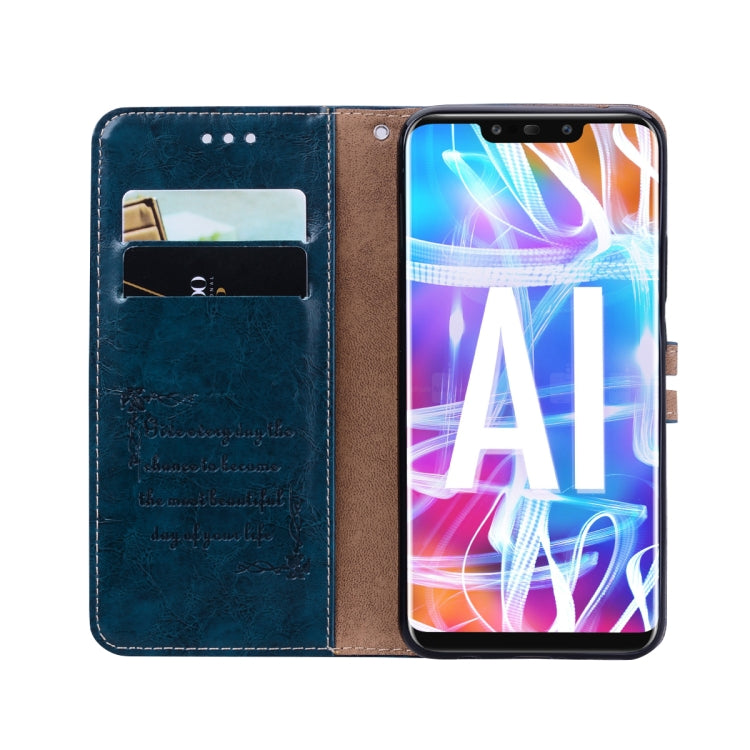 Business Style Oil Wax Texture Horizontal Flip Leather Case for Huawei Mate 20 Lite, with Holder & Card Slots & Wallet (Blue) - Huawei Cases by PMC TechLife | Online Shopping South Africa | PMC TechLife | Buy Now Pay Later Mobicred
