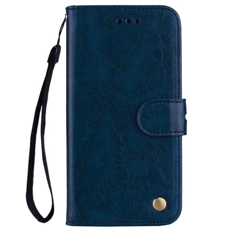 Business Style Oil Wax Texture Horizontal Flip Leather Case for Huawei P Smart / Enjoy 7S, with Holder & Card Slots & Wallet(Blue) - Huawei Cases by PMC TechLife | Online Shopping South Africa | PMC TechLife | Buy Now Pay Later Mobicred