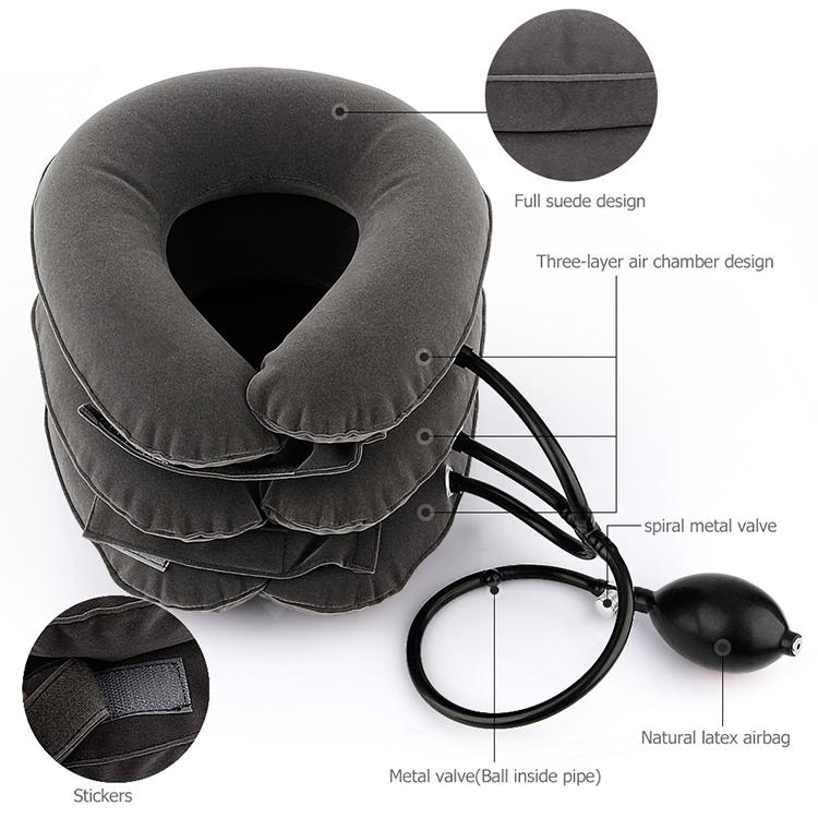 Household Full Cashmere Cervical Traction Instrument Neck Protection Inflatable Cervical Spine Massage Instrument (Grey) - free shipping - PMC TechLife - Order now!