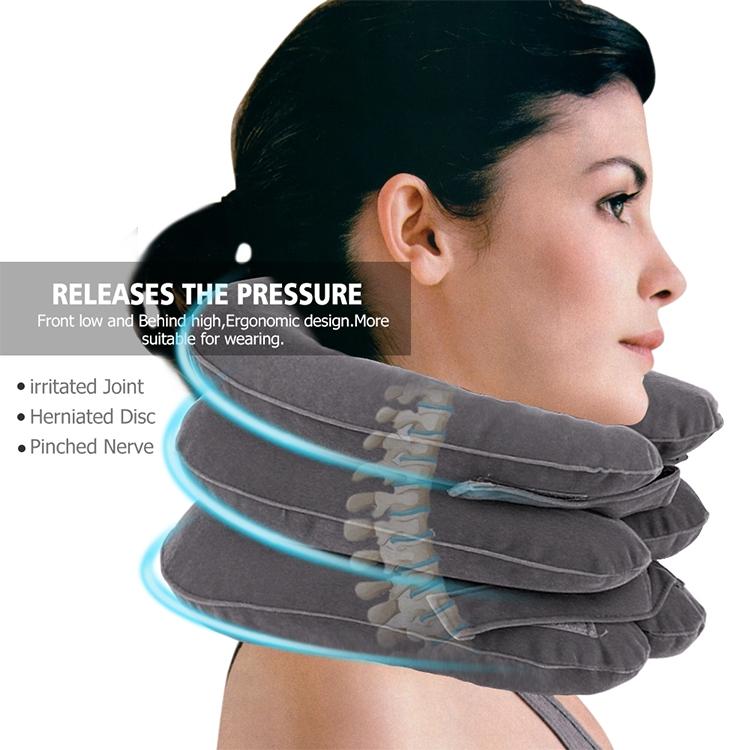 Household Full Cashmere Cervical Traction Instrument Neck Protection Inflatable Cervical Spine Massage Instrument (Grey) - free shipping - PMC TechLife - Order now!