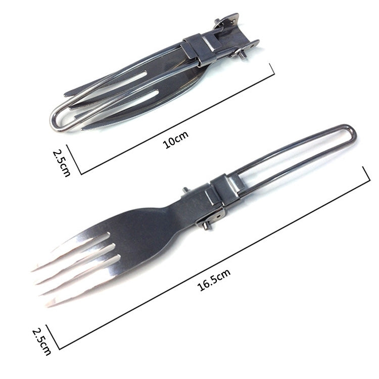 Three-Piece Stainless Steel Foldable Outdoor Cutlery - Cookwares & Tablewares by PMC TechLife | Online Shopping South Africa | PMC TechLife | Buy Now Pay Later Mobicred