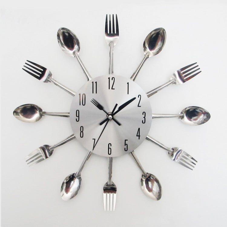 Creative Restaurant Kitchen Living Room Stainless Steel Knife and Fork Quartz Wall Clock - Wall Clock by PMc TechLife | Online Shopping South Africa | PMc TechLife | Buy Now Pay Later Mobicred