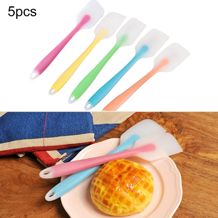 5 PCS Baking Tool Translucent Integrated High Temperature Resistance Cream Silicone Scraper Cake Spatula, Random Color Delivery - Baking Pastry Tools by PMC TechLife | Online Shopping South Africa | PMC TechLife | Buy Now Pay Later Mobicred