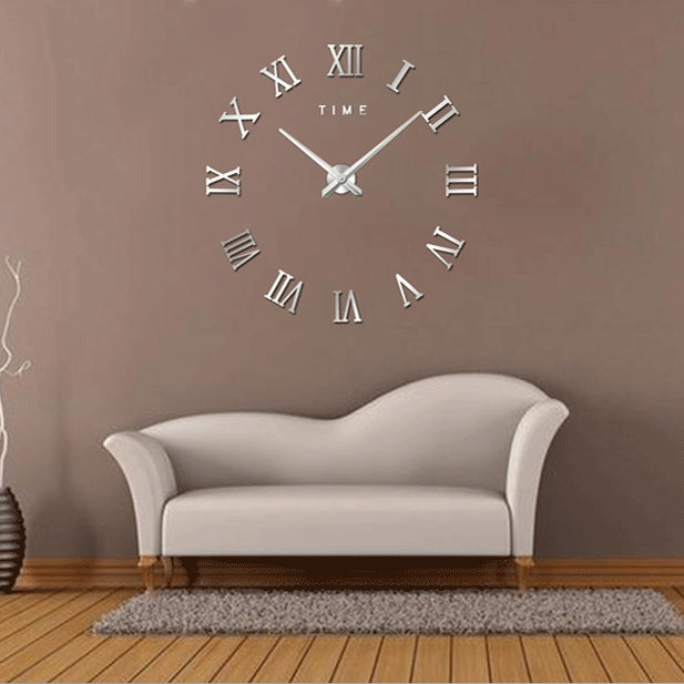 40 inch Creative Living Room Decorative Ticking Wall Clock(Silver) - Wall Clock by PMc TechLife | Online Shopping South Africa | PMc TechLife | Buy Now Pay Later Mobicred