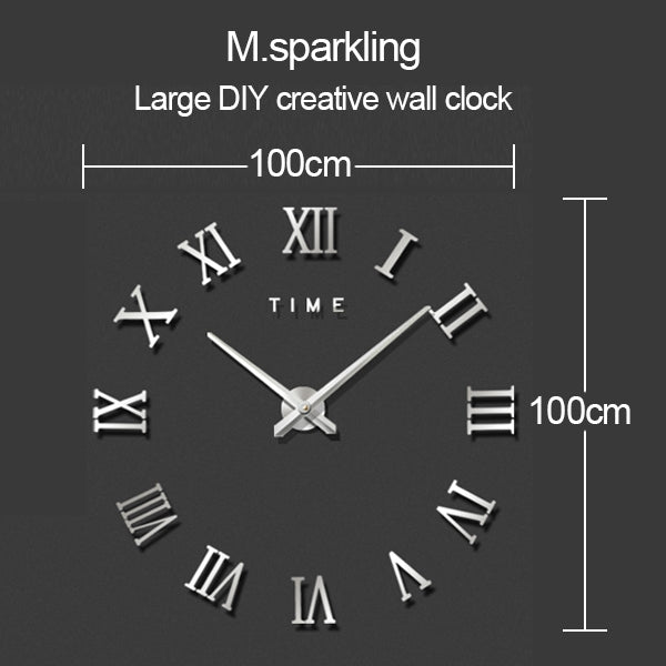 40 inch Creative Living Room Decorative Ticking Wall Clock(Silver) - Wall Clock by PMc TechLife | Online Shopping South Africa | PMc TechLife | Buy Now Pay Later Mobicred