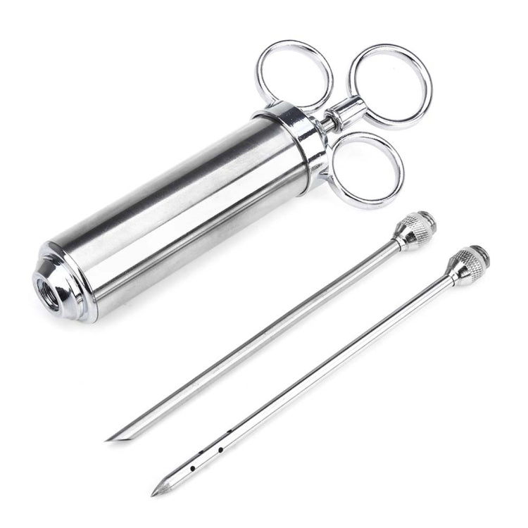 60ml Stainless Steel Syringe Dual Needles Condiment Turkey Meat Injector Cooking Tools (Silver) - Gadgets by PMC TechLife | Online Shopping South Africa | PMC TechLife | Buy Now Pay Later Mobicred
