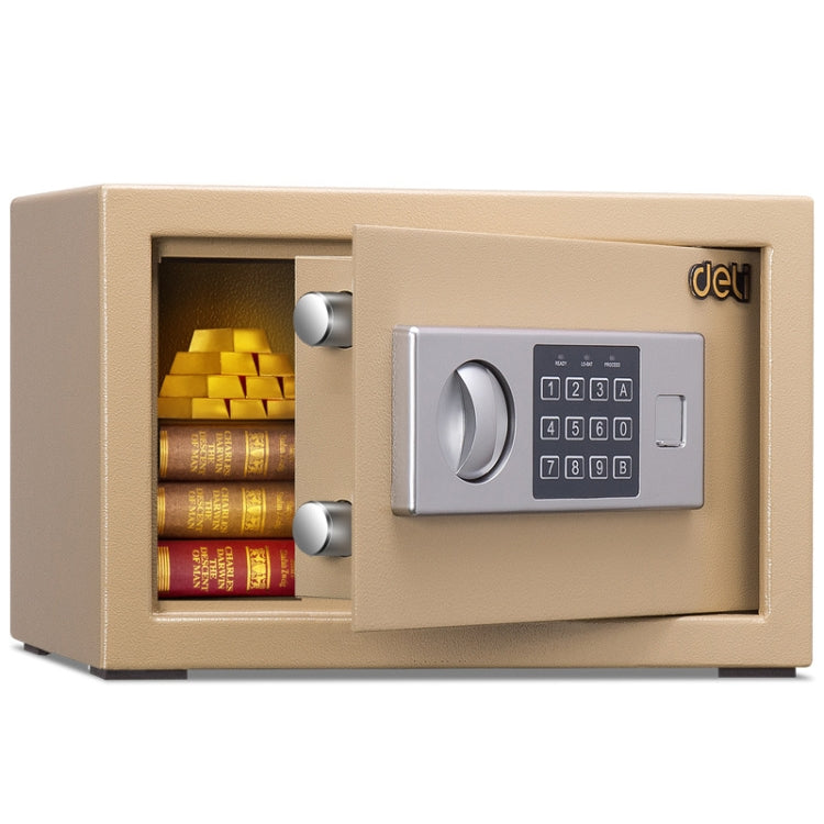 Deli Home Office Hotel Mini Electronic Security Lock Box Wall Cabinet Safety Box(Gold) - Safety Box by PMc TechLife | Online Shopping South Africa | PMc TechLife | Buy Now Pay Later Mobicred