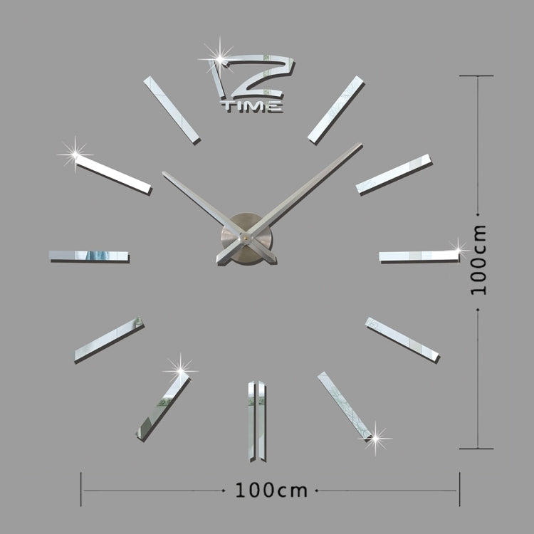 39 inch Bedroom Home Office Decoration Modern Frameless Large DIY 3D Mirror Wall Sticker Mute Clock(Silver) - DIY Clocks by PMc TechLife | Online Shopping South Africa | PMc TechLife | Buy Now Pay Later Mobicred