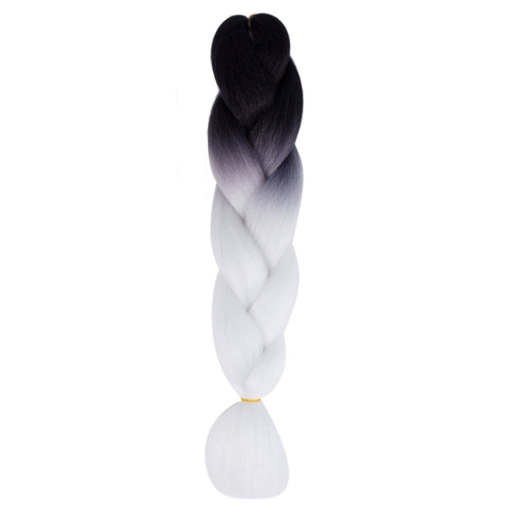 Fashion Color Gradient Individual Braid Wigs Chemical Fiber Big Braids, Length: 60cm(54Black+White) - free shipping - PMC TechLife - Order now!