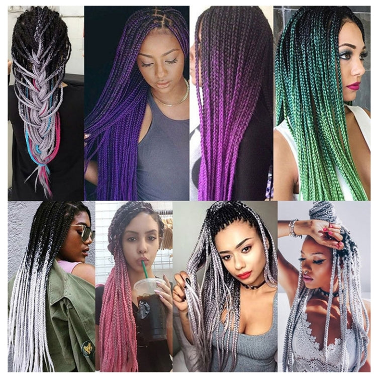 Fashion Color Gradient Individual Braid Wigs Chemical Fiber Big Braids, Length: 60cm(54Black+White) - free shipping - PMC TechLife - Order now!