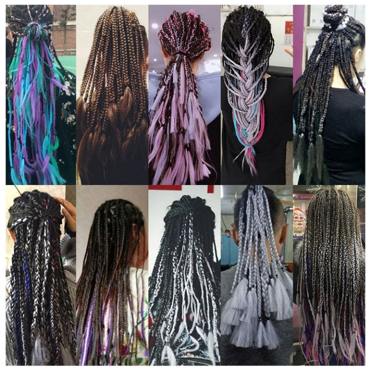 Fashion Color Gradient Individual Braid Wigs Chemical Fiber Big Braids, Length: 60cm(54Black+White) - free shipping - PMC TechLife - Order now!