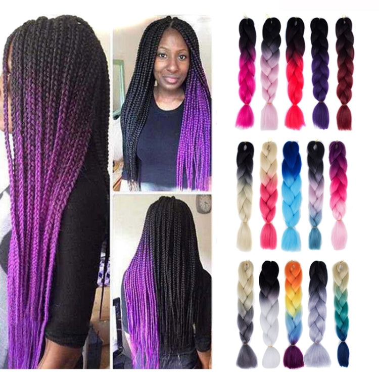 Fashion Color Gradient Individual Braid Wigs Chemical Fiber Big Braids, Length: 60cm(54Black+White) - free shipping - PMC TechLife - Order now!