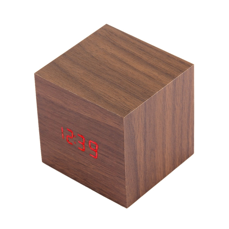 Wood Clock Desk Table LED Digital Display Alarm Clock with Time & Date & Temperature Display(Brown) - Alarm Clocks by PMc TechLife | Online Shopping South Africa | PMc TechLife | Buy Now Pay Later Mobicred