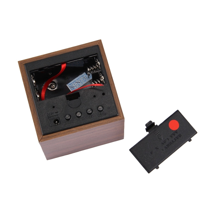 Wood Clock Desk Table LED Digital Display Alarm Clock with Time & Date & Temperature Display(Brown) - Alarm Clocks by PMc TechLife | Online Shopping South Africa | PMc TechLife | Buy Now Pay Later Mobicred