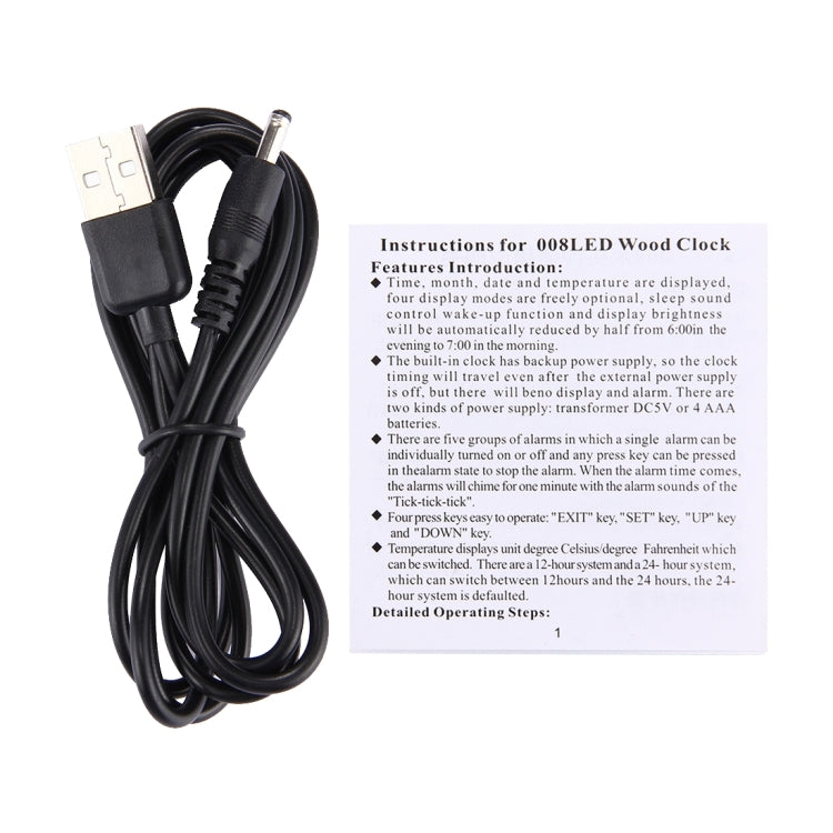 Wood Clock Desk Table LED Digital Display Alarm Clock with Time & Date & Temperature Display(Brown) - Alarm Clocks by PMc TechLife | Online Shopping South Africa | PMc TechLife | Buy Now Pay Later Mobicred