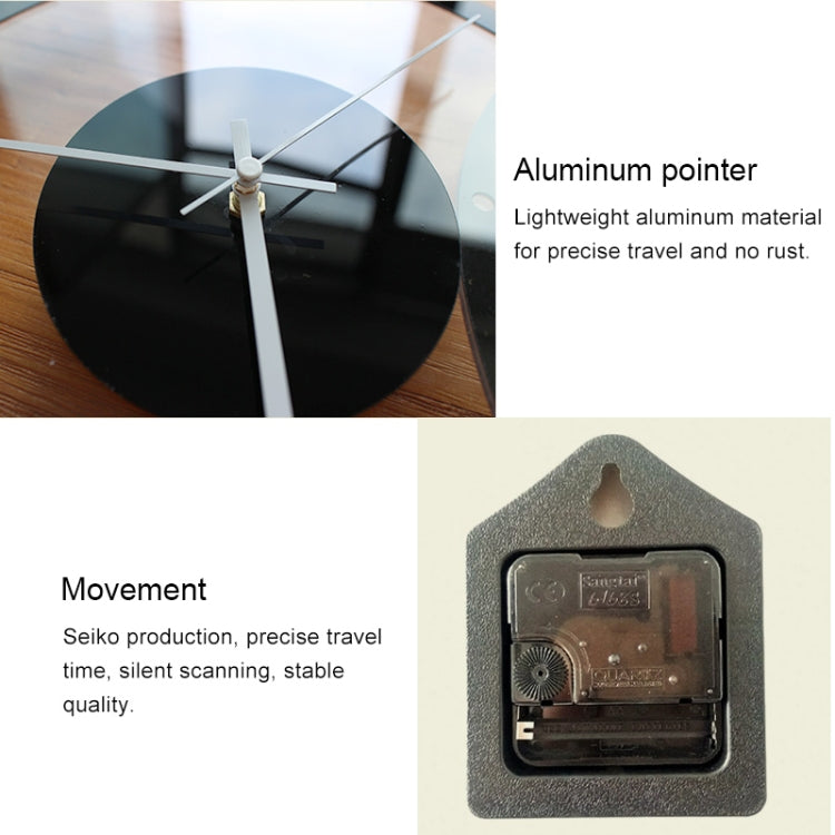 TM011 B Round Wooden Dial Transparent Acrylic Mute Wall Clock - Wall Clock by PMc TechLife | Online Shopping South Africa | PMc TechLife | Buy Now Pay Later Mobicred