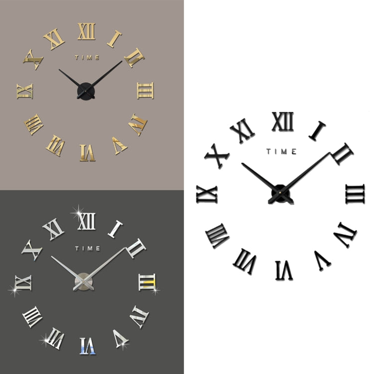 Bedroom Home Decoration Frameless Roman Numeral Large DIY Wall Sticker Mute Clock, Size: 100*100cm(Silver) - DIY Clocks by PMc TechLife | Online Shopping South Africa | PMc TechLife | Buy Now Pay Later Mobicred