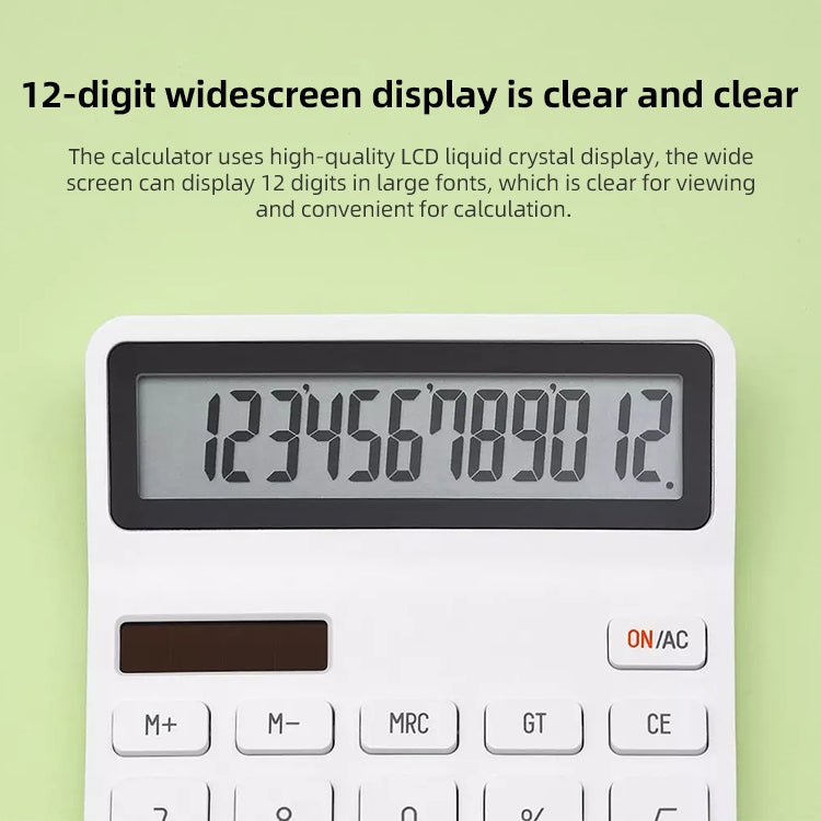 Original Xiaomi Youpin LEMO Rice Calculator 12-bit LED Display ABS Material 6 Degree Angle(White) - Calculator by Xiaomi | Online Shopping South Africa | PMC TechLife | Buy Now Pay Later Mobicred