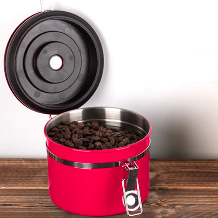 1200ml Stainless Steel Sealed Food Coffee Grounds Bean Storage Container with Built-in CO2 Gas Vent Valve & Calendar (Red) - Coffee Tools by PMC TechLife | Online Shopping South Africa | PMC TechLife | Buy Now Pay Later Mobicred