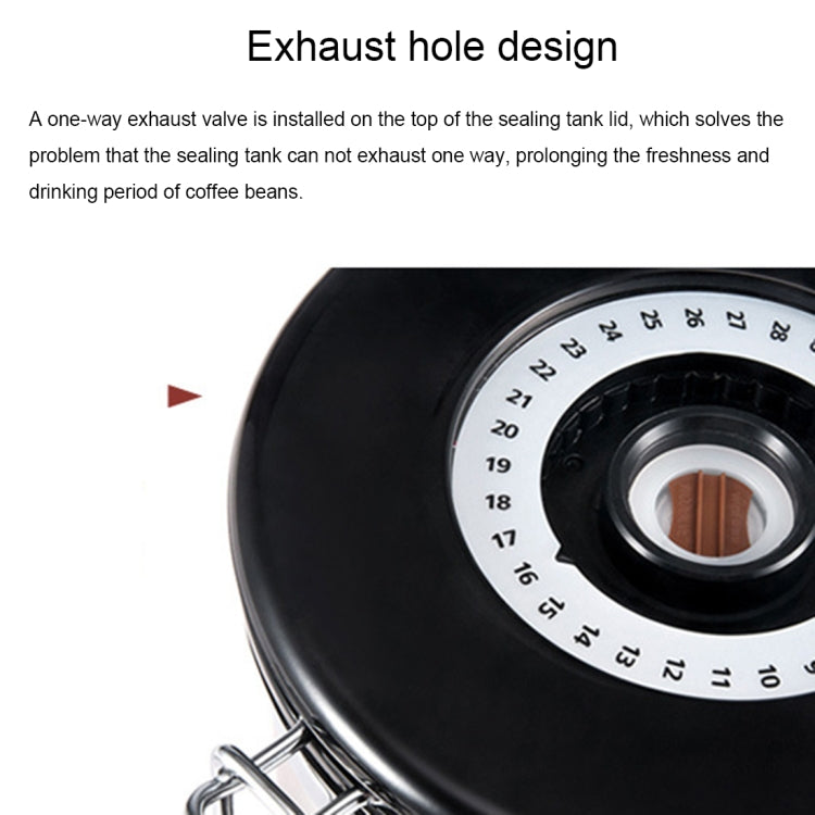 1200ml Stainless Steel Sealed Food Coffee Grounds Bean Storage Container with Built-in CO2 Gas Vent Valve & Calendar (Red) - Coffee Tools by PMC TechLife | Online Shopping South Africa | PMC TechLife | Buy Now Pay Later Mobicred