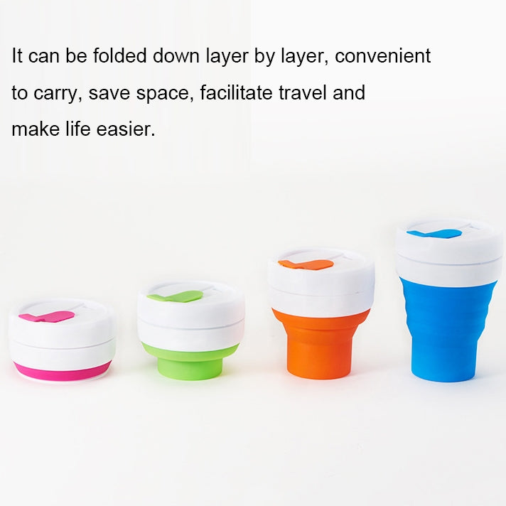 350ml Outdoor Pocket-Sized Coffee Tea Collapsible Travel Mug Silicone Cup with Lid(Black) - free shipping - PMC TechLife - Order now!