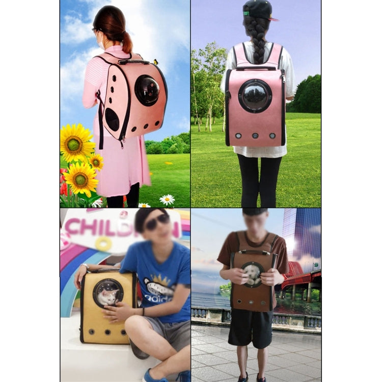 Space Capsule Carrier Breathable Pet Backpack Travel Portable Pet Bag for Cat / Dog and Other Pets, Size:32*29*42cm(Brown) - Pet Storages & Bags by PMc TechLife | Online Shopping South Africa | PMc TechLife | Buy Now Pay Later Mobicred