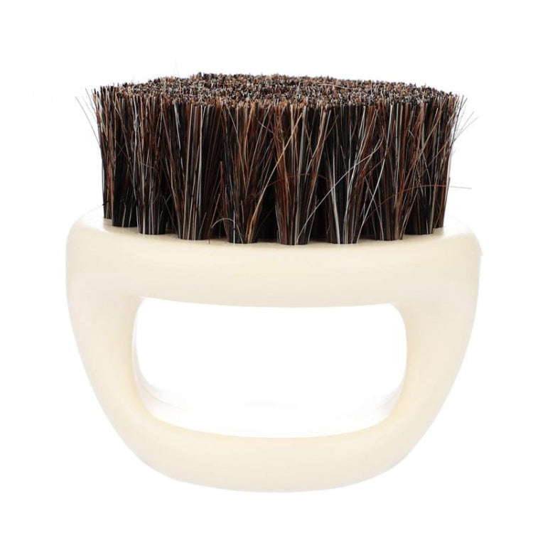 Men Ring Design Portable Boar Brush White ABS Haircut Cleaning Shaving Brush(Black) - free shipping - PMC TechLife - Order now!