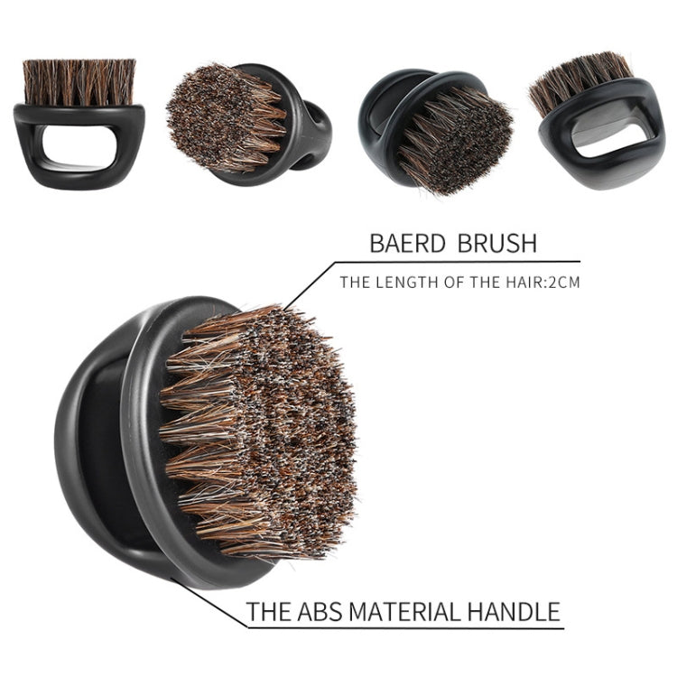Men Ring Design Portable Boar Brush White ABS Haircut Cleaning Shaving Brush(Black) - free shipping - PMC TechLife - Order now!