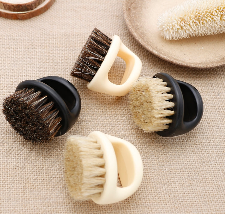 Men Ring Design Portable Boar Brush White ABS Haircut Cleaning Shaving Brush(White) - free shipping - PMC TechLife - Order now!