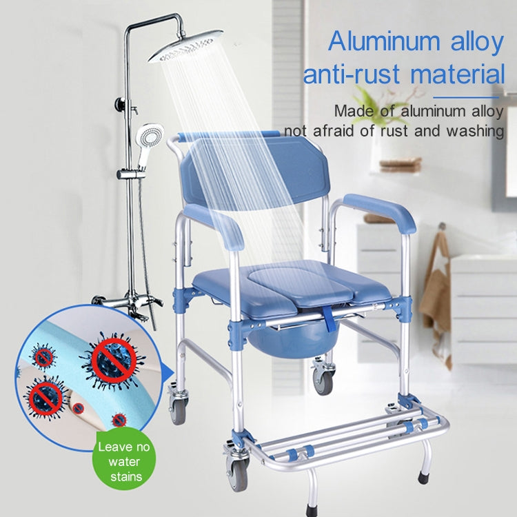Elderly Toilet Seat Aluminum Alloy Wheelchair Pregnant Women Shower Chair with Wheels - free shipping - PMC TechLife - Order now!