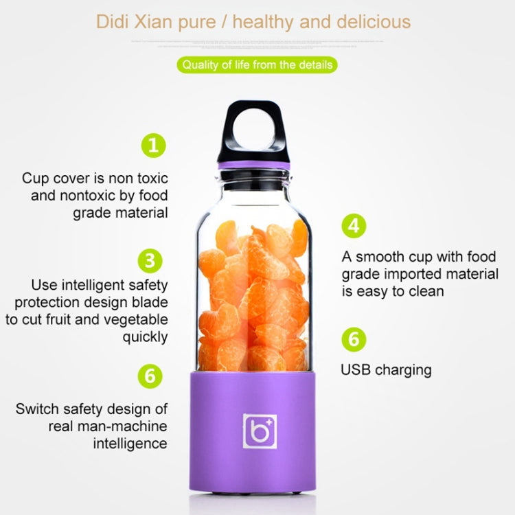 Bingo 500ml Mini Portable USB Rechargeable Electric Juicer Cup  Juicer Blender, 22000 Revolutions Per Minute(Purple) - free shipping - PMC TechLife - Order now!