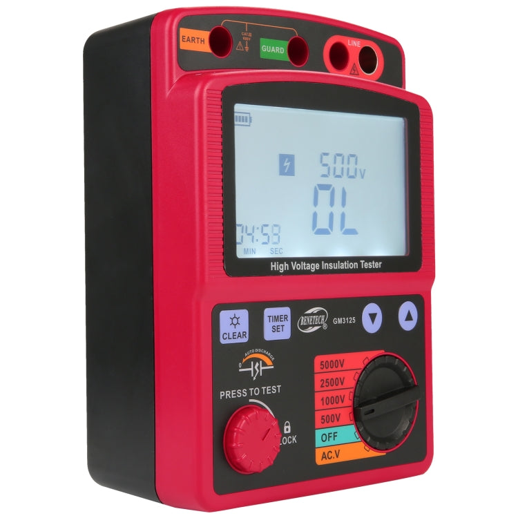 BENETECH GM3125 High Voltage Insulation Tester Resistance Tester - free shipping - PMC TechLife - Order now!