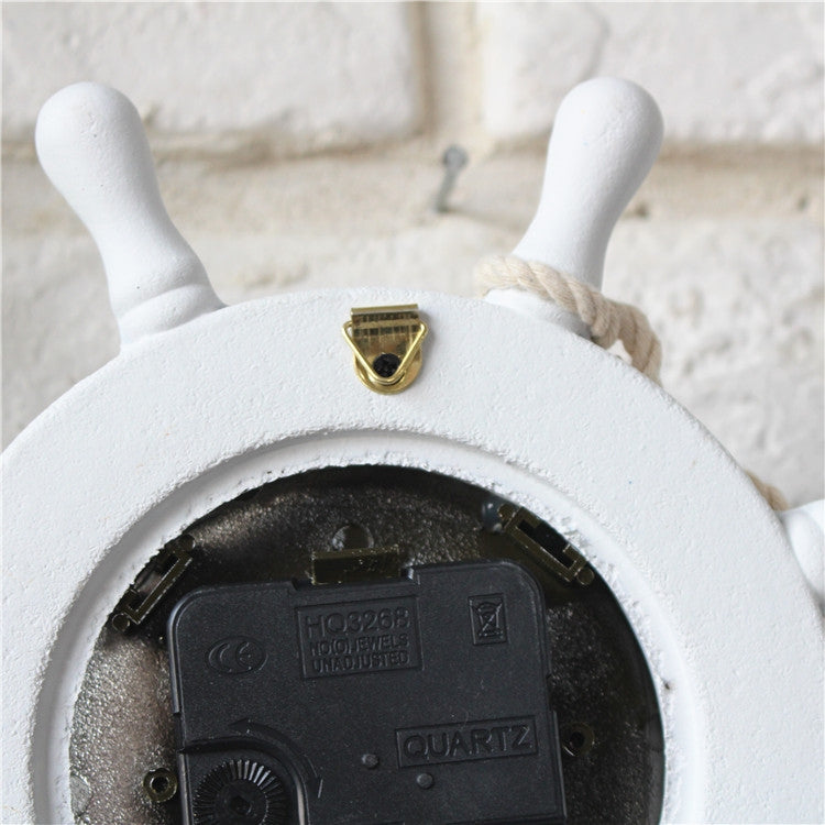 Wooden Helmsman Ship Wheel Shape Decorative Living Room Wall Clock, Size: 22*22*2.5cm - Wall Clock by PMc TechLife | Online Shopping South Africa | PMc TechLife | Buy Now Pay Later Mobicred