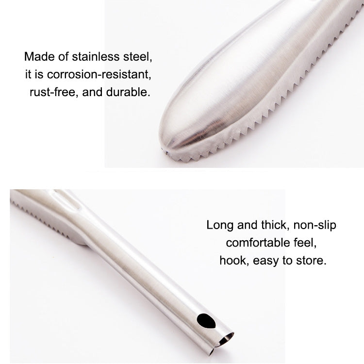 Kitchen Essential Stainless Steel Bidirectional Sawtooth Fish Scraper Fish Scale Planing Knife - Gadgets by PMC TechLife | Online Shopping South Africa | PMC TechLife | Buy Now Pay Later Mobicred