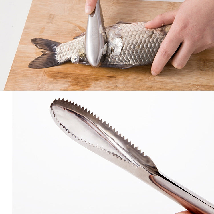 Kitchen Essential Stainless Steel Bidirectional Sawtooth Fish Scraper Fish Scale Planing Knife - Gadgets by PMC TechLife | Online Shopping South Africa | PMC TechLife | Buy Now Pay Later Mobicred