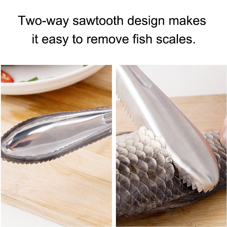 Kitchen Essential Stainless Steel Bidirectional Sawtooth Fish Scraper Fish Scale Planing Knife - Gadgets by PMC TechLife | Online Shopping South Africa | PMC TechLife | Buy Now Pay Later Mobicred