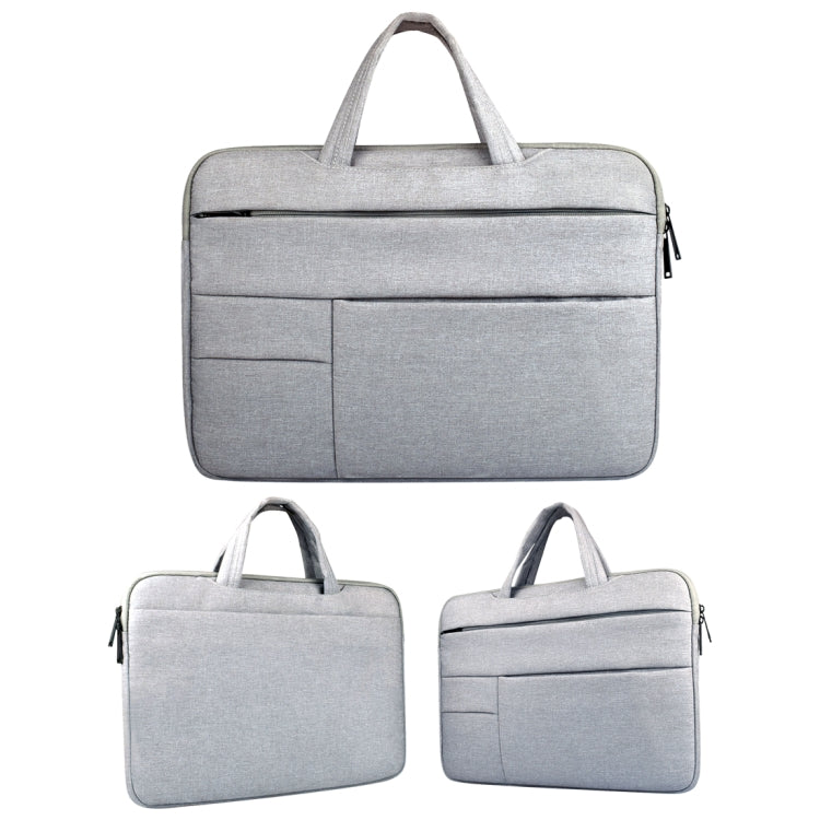 Universal Multiple Pockets Wearable Oxford Cloth Soft Portable Leisurely Handle Laptop Tablet Bag, For 12 inch and Below Macbook, Samsung, Lenovo, Sony, DELL Alienware, CHUWI, ASUS, HP (Grey) - 12.1 inch by PMC TechLife | Online Shopping South Africa | PMC TechLife | Buy Now Pay Later Mobicred