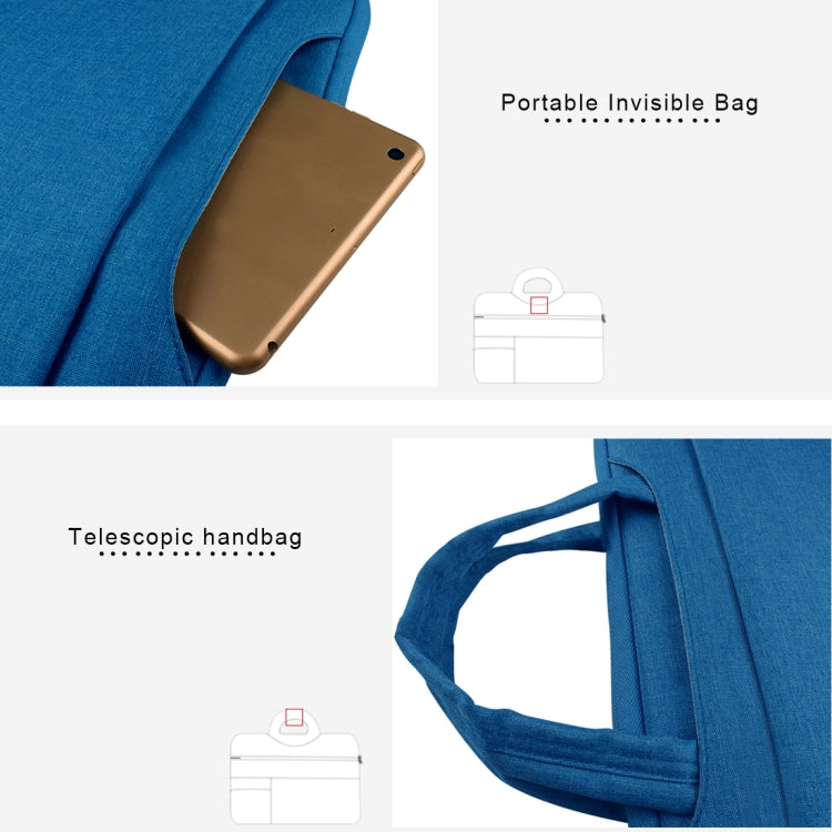 Universal Multiple Pockets Wearable Oxford Cloth Soft Portable Leisurely Handle Laptop Tablet Bag, For 14 inch and Below Macbook, Samsung, Lenovo, Sony, DELL Alienware, CHUWI, ASUS, HP (Blue) - 15 inch by PMC TechLife | Online Shopping South Africa | PMC TechLife | Buy Now Pay Later Mobicred