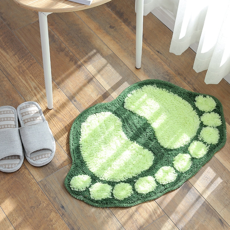 1390 Foot-shaped Non Slip Shaggy Soft Water Absorption Bedroom Bathroom Carpet Mat(Green) - Mats by PMC TechLife | Online Shopping South Africa | PMC TechLife