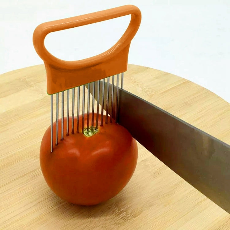 Stainless Steel Vegetable Onion Cutter Holder Meat Needle Kitchen Tools (Orange) - Gadgets by PMC TechLife | Online Shopping South Africa | PMC TechLife | Buy Now Pay Later Mobicred