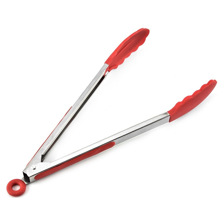 9 inch Silicone Non-slip Food Bread Barbecue BBQ Clip Tongs Kitchen Tools(Red) - Food Clips & Clips by PMC TechLife | Online Shopping South Africa | PMC TechLife | Buy Now Pay Later Mobicred