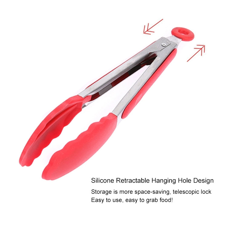 9 inch Silicone Non-slip Food Bread Barbecue BBQ Clip Tongs Kitchen Tools(Red) - Food Clips & Clips by PMC TechLife | Online Shopping South Africa | PMC TechLife | Buy Now Pay Later Mobicred