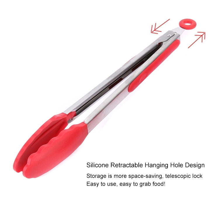 12 inch Silicone Non-slip Food Bread Barbecue BBQ Clip Tongs Kitchen Tools(Red) - Food Clips & Clips by PMC TechLife | Online Shopping South Africa | PMC TechLife | Buy Now Pay Later Mobicred