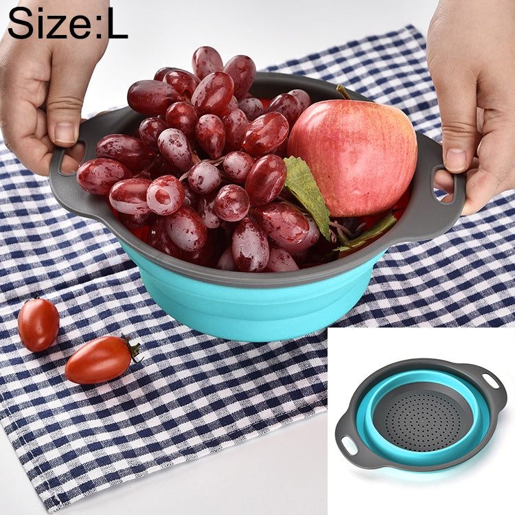 Creative Folding Vegetables Fruits Storage Basket Organizer Drain Basket, L, Size: 29.5*23.5*10cm (Blue) - Gadgets by PMC TechLife | Online Shopping South Africa | PMC TechLife | Buy Now Pay Later Mobicred