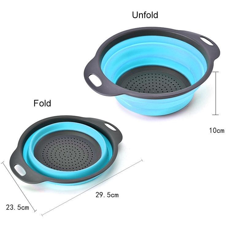 Creative Folding Vegetables Fruits Storage Basket Organizer Drain Basket, L, Size: 29.5*23.5*10cm (Blue) - Gadgets by PMC TechLife | Online Shopping South Africa | PMC TechLife | Buy Now Pay Later Mobicred