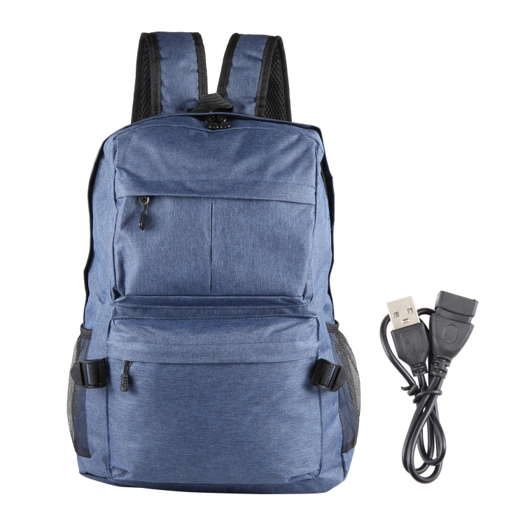 Universal Multi-Function Canvas Cloth Laptop Computer Shoulders Backpack Students Bag for 13-15 inch, Size: 36x25x10cm(Blue) - Backpack by PMC Jewellery | Online Shopping South Africa | PMC Jewellery | Buy Now Pay Later Mobicred